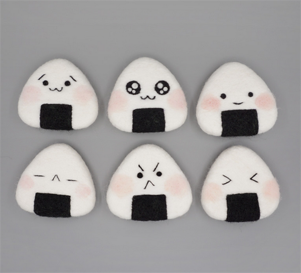 Enjoy the creative DIY wool felt handmade cute rice balls