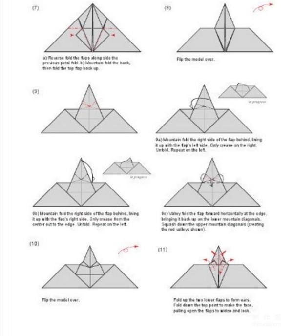 Ultra-realistic bat origami, bat origami tutorial illustrations