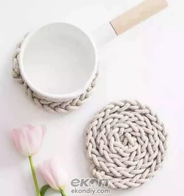 Childrens handmade workshop homemade woven cotton rope coasters will make you fall in love with the simple and natural style