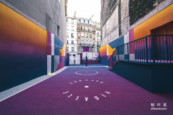 Rainbow Basketball Court in Paris