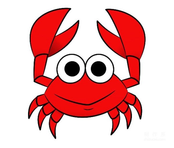 A collection of pictures of kindergarten childrens simple drawings, teach you step by step how to draw colorful cartoon crabs