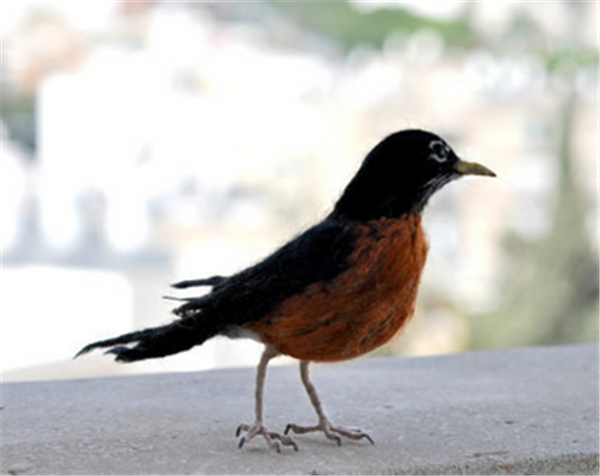 Super simulated wool felt bird made by handmade DIY creative shop