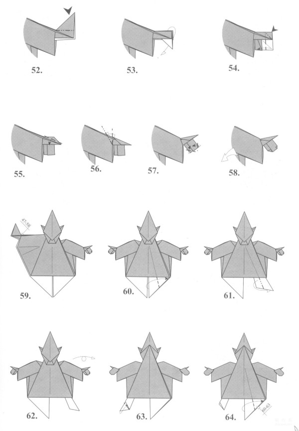 Origami handmade tutorial, J.Anibal Voyer Iniesta wizard hechicero handmade origami drawing tutorial