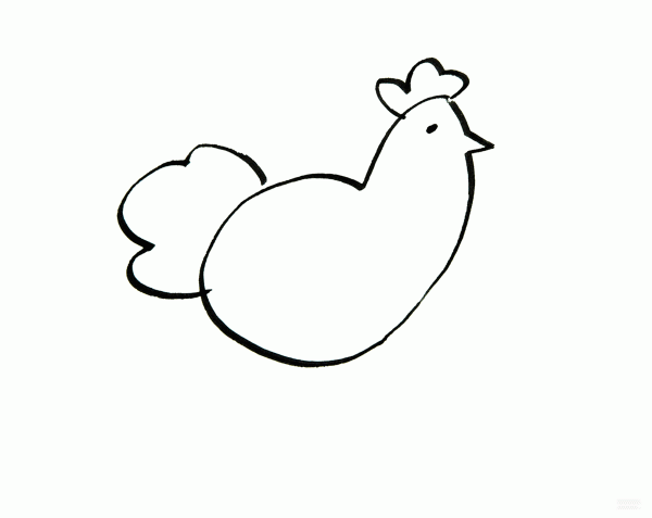 Learn to draw simple drawings, big rooster