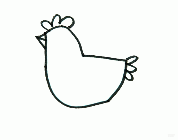 Learn to draw simple drawings, little rooster