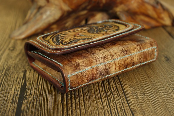 Leather carving card holder