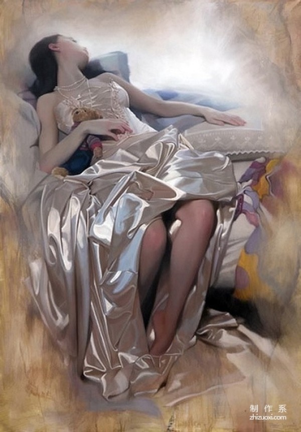 Sleeping beauty in oil painting