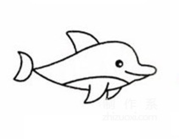 Learn to draw simple drawings, dolphins