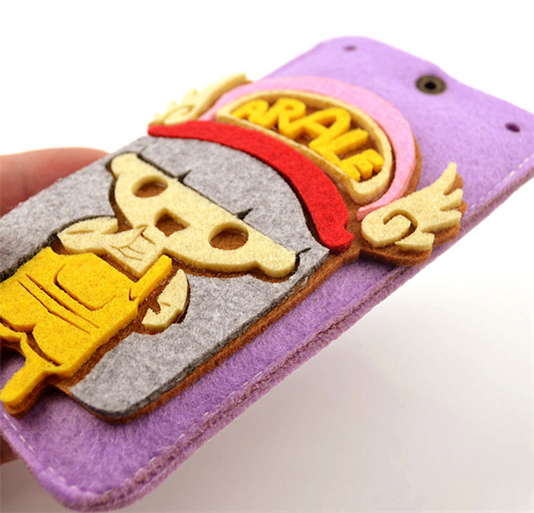 DIY handmade wool felt to make cute Arale creative mobile phone case