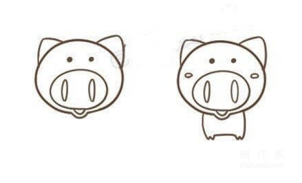 Learn to draw simple drawings, simple drawings of pigs