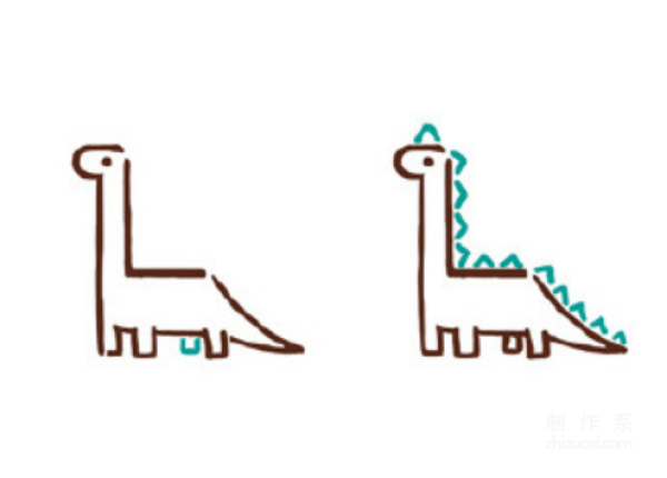 Learn to draw simple drawings, cute little dinosaurs