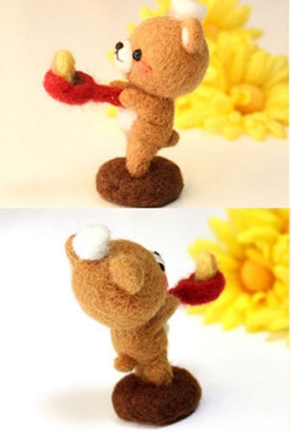 Appreciation of DIY Greedy Bear Pancake Doll made from wool felt