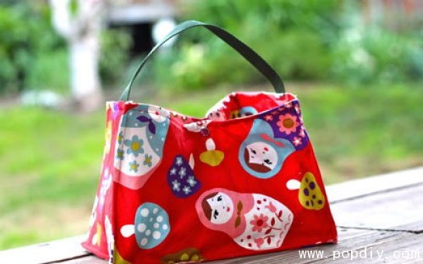 DIY creative handmade fabric lunch bag