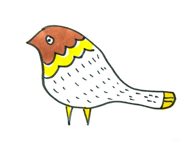 Learn to draw simple drawings, pointed bird