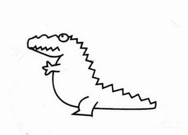 Learn to draw simple drawings, little crocodile