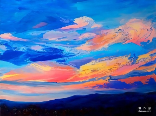 A masterpiece of seven-color sky painting