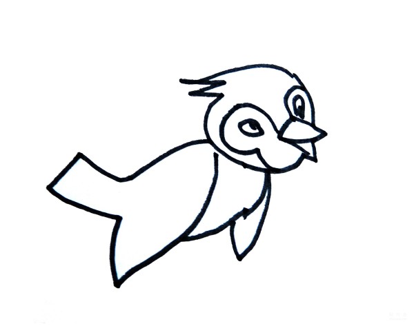 Learn to draw simple drawings, flying birds