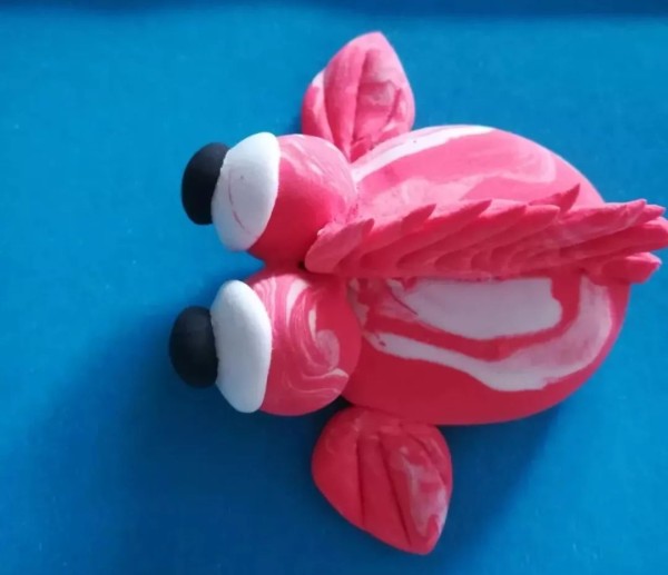 Childrens handmade clay goldfish