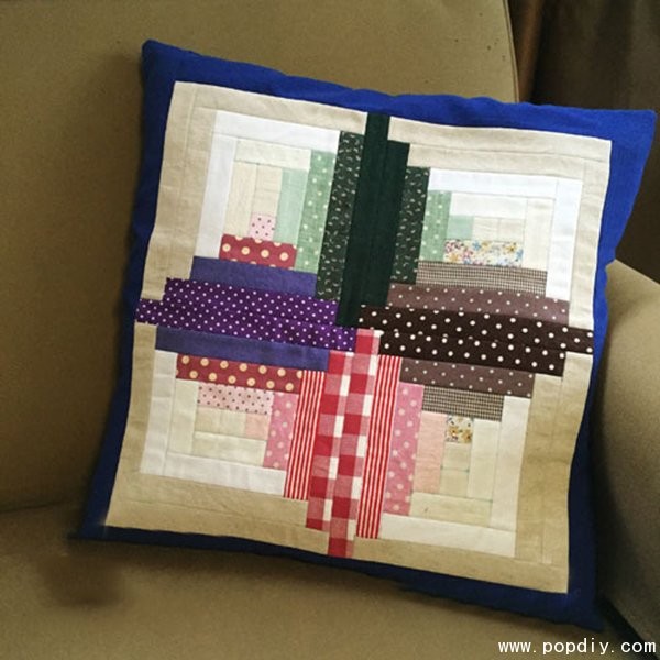 DIY handmade beautiful creative collage fabric pillow