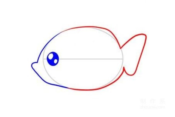 Learn to draw simple strokes, cute little fish