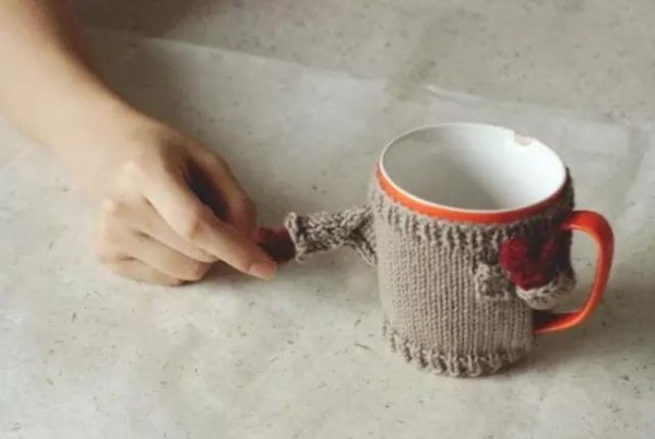 Knitted cup sweater handmade