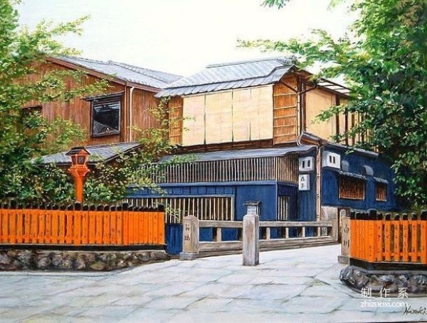  Japanese watercolor painterHirokis illustrations - Strolling in Kyoto