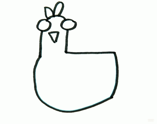 Learn to draw simple strokes, tutorial on how to draw a little rooster