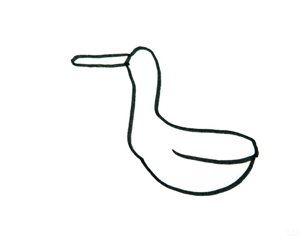 Learn to draw simple drawings, long-billed duck