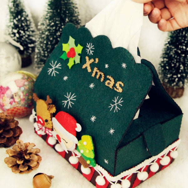 Creative Christmas tissue paper box non-woven DIY handmade products