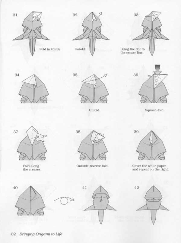 Paper craft hand-making tutorial, John Montroll animal origami kangaroo hand-made origami drawing tutorial