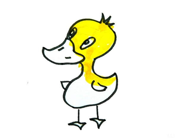 Learn to draw simple strokes, little yellow duck