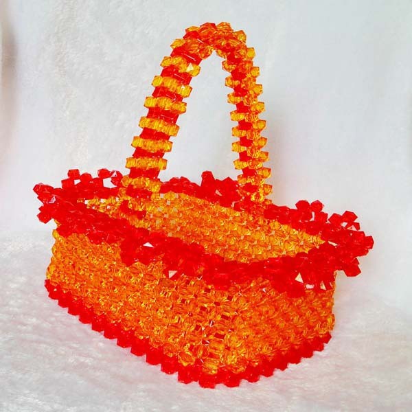 Beautiful red beaded handmade DIY fruit basket product appreciation