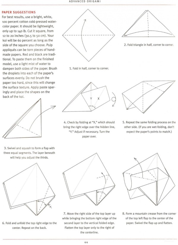 Paper art hand-making tutorial, origami aquarium carp and koi hand-made origami drawing tutorial