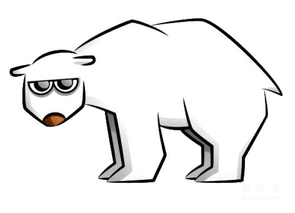 A collection of simple drawing pictures for kindergarten children, teach you step by step how to draw a colorful polar bear