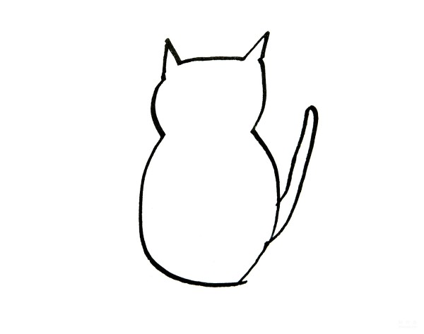 Learn to draw simple drawings, gray kitten simple drawings