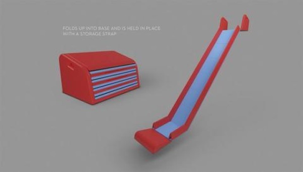 Folding indoor corridor slide