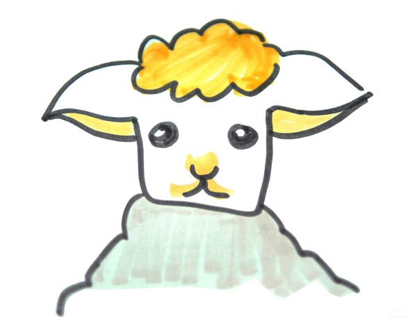 Learn to draw simple strokes, tutorial on how to draw a cute lamb