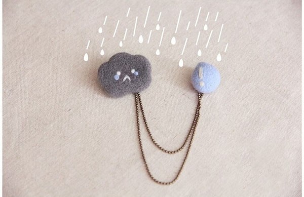 Appreciation of creative wool felt summer small objects brooch pendant