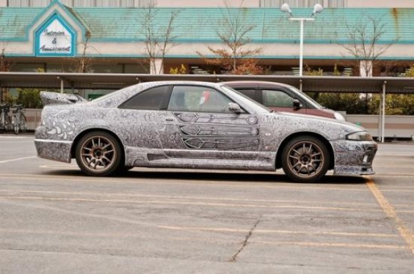 Car cross-dressing graffiti works by American car enthusiasts