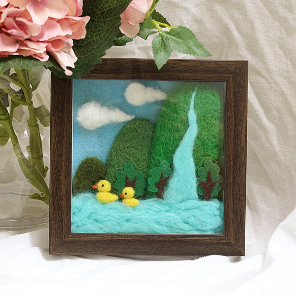 Wool felt DIY three-dimensional photo frame landscape decorative painting appreciation