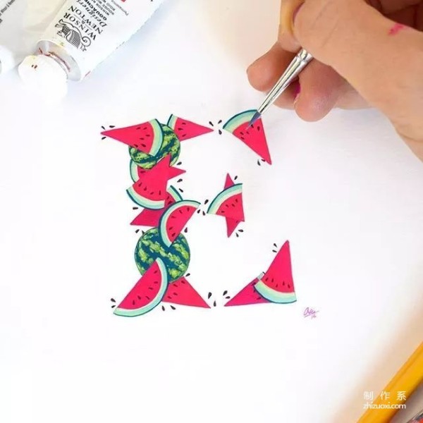 Hand drawn English alphabet illustration