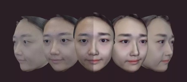 360-degree 3D face camera with no blind spots can be used to make a human skin mask