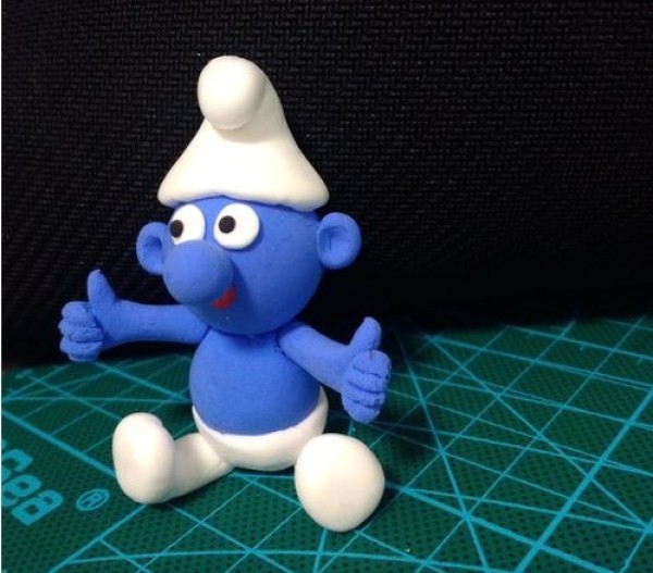 Illustrated tutorial for making Smurfs from ultra-light clay, simple DIY crafts for children