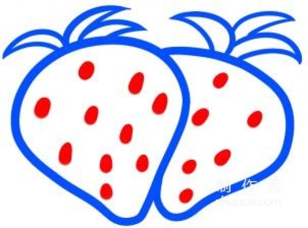 Learn to draw simple strokes, strawberry