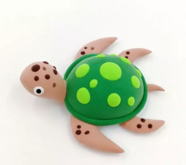 Teach you how to make a turtle with clay, simple crafts