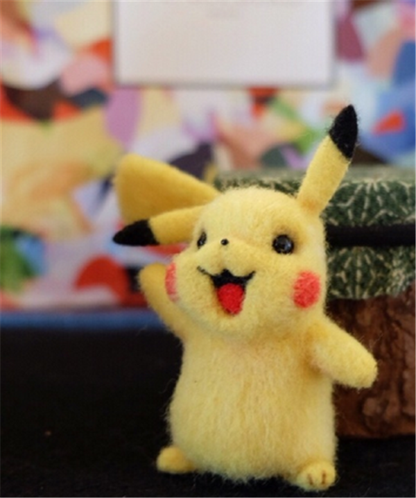 Cute Pikachu handmade wool felt work from Pokemon