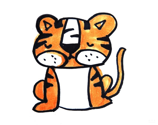 Learn to draw simple strokes, proud little tiger