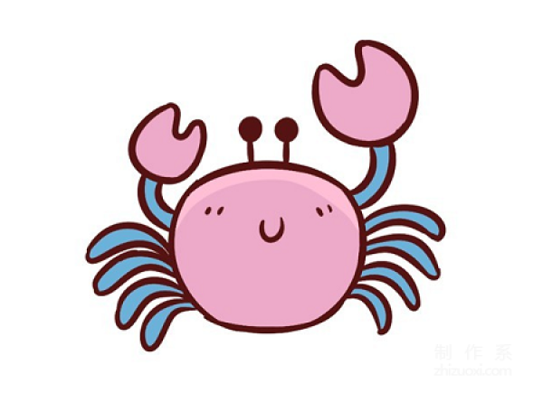 Learn to draw simple strokes, simply draw a crab