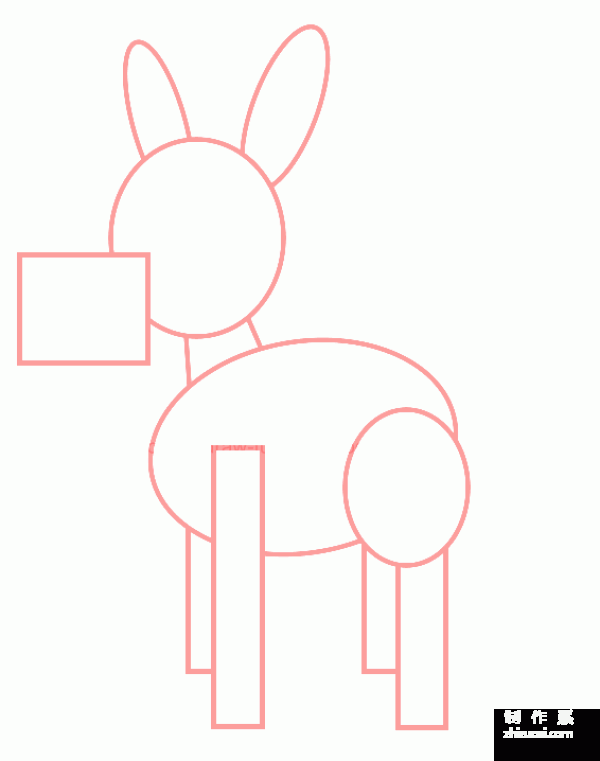 Simple drawing method of donkey