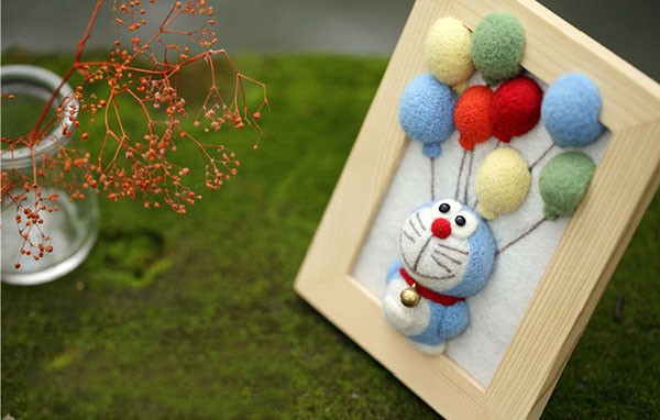 Doraemon wool felt handmade DIY products with magical pockets